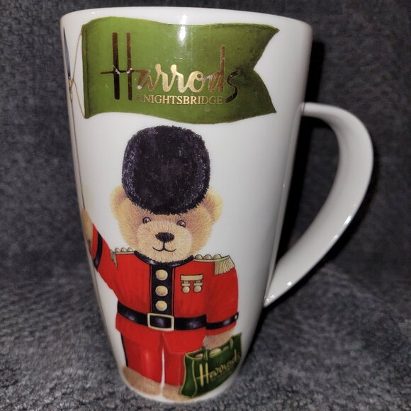 Harrods Knightsbridge Mug, Teddy Bear in uniform on both sides Tall 6" - Picture 3 of 8